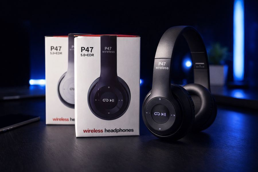 Fone de ouvido P47 Headphone Estéreo Redução De Ruídos Bluetooth 5.4