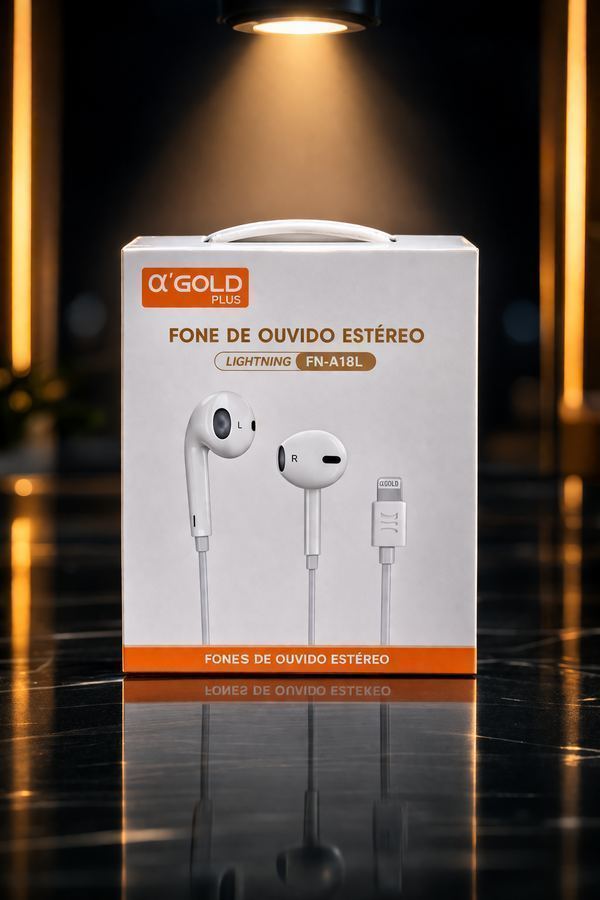 Fone de Ouvido Lightning Estéreo – αGold FN-A18L