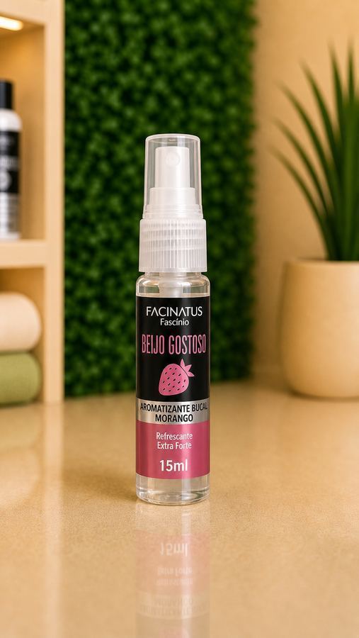 AROMATIZANTE BUCAL MORANGO BEIJO GOSTOSO 15ML