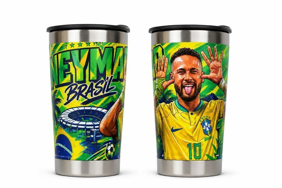 Copo Térmico Inox Seleção Brasil 470ml - Neymar Brasil