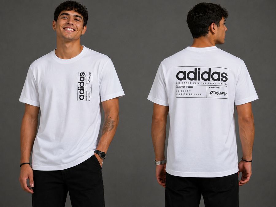 Camiseta Masculina Oversized Adidas Branca