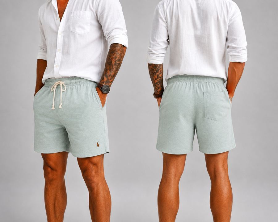 Short em Linho verde claro