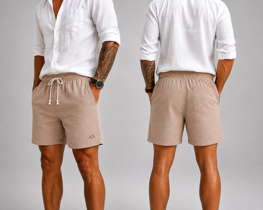 Short em Linho champanhe