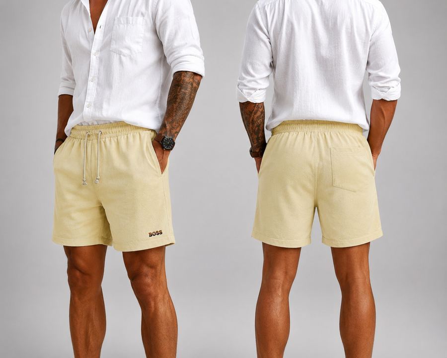 Short em Linho Amarelo claro