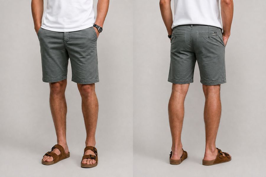 Short em Alfaiataria Brin Verde Oliva