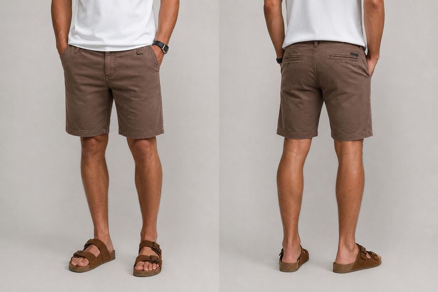 Short em Alfaiataria Brin Marrom