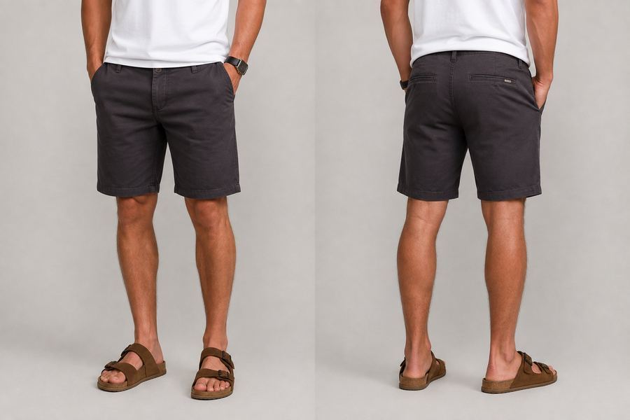 Short em Alfaiataria Brin Preto