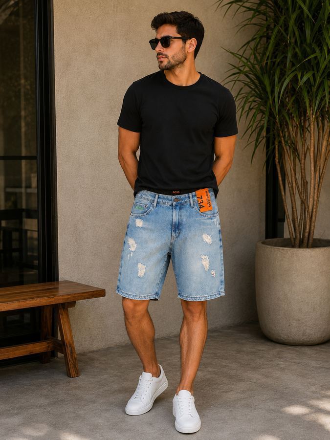 Bermuda Jeans Boos Destroyer