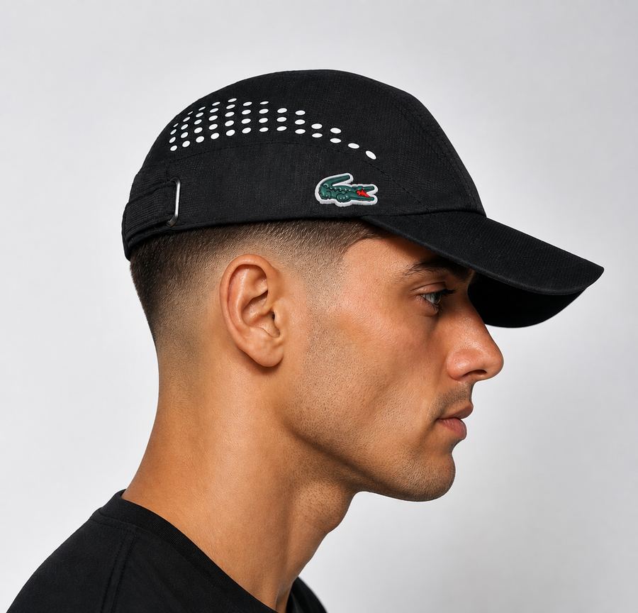 Boné Lacoste (Preto Pontinhos Branco)