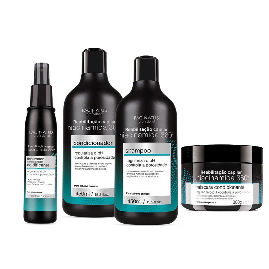 KIT NIACINAMIDA (SHAMPOO+CONDICIONADOR+MÁSCARA+FINALIZADOR)