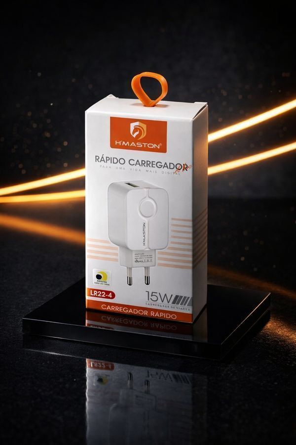 Fonte Carregador Rápido 15w Usb H'maston Preto/branco (LR22-4)