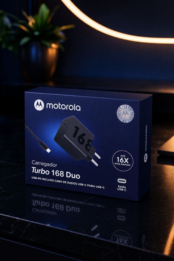Carregador Motorola Turbo 168 Duo USB-C
