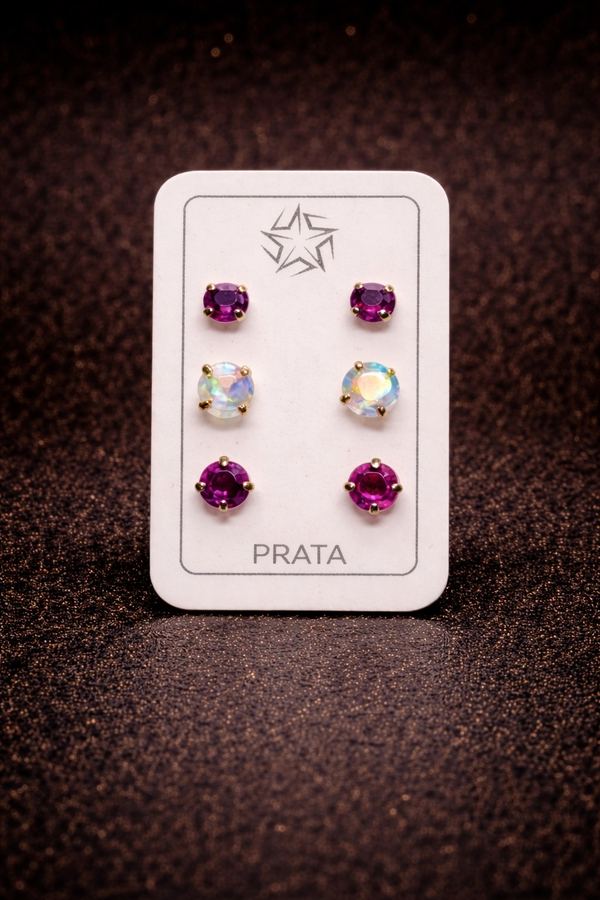 Trio de Brinco Lilás