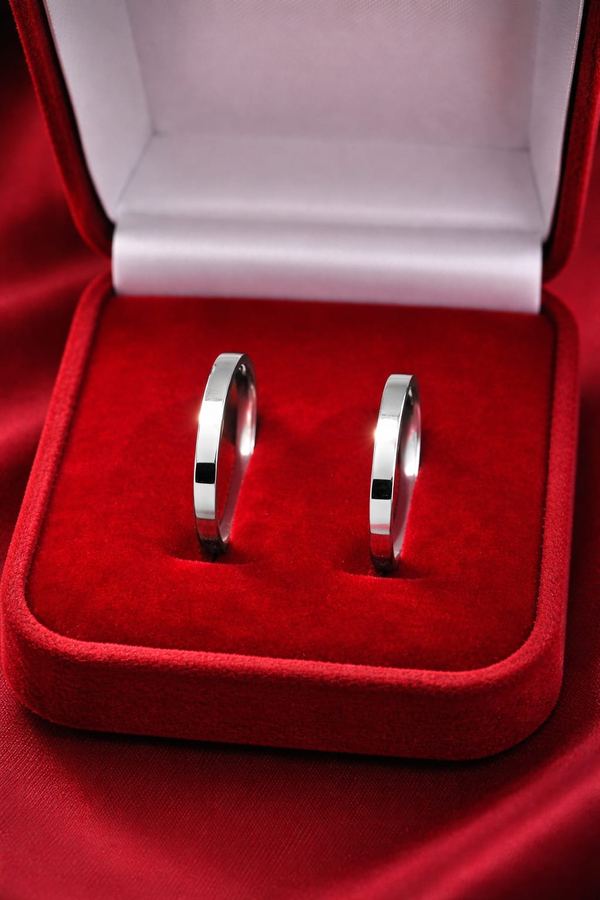 Par de Aliança quadrada 2mm