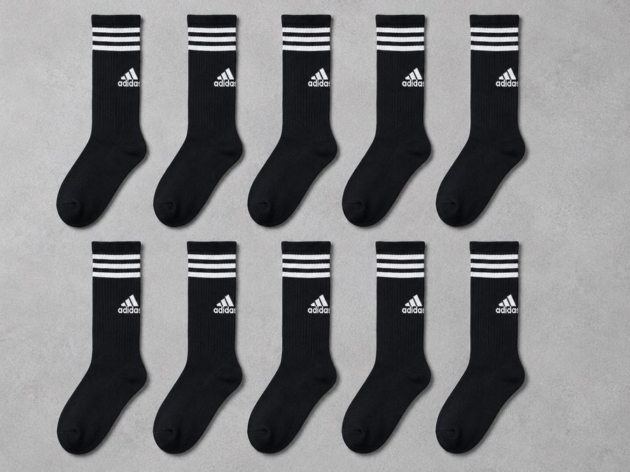 Meia Adidas Cano Alto Preta/Branca