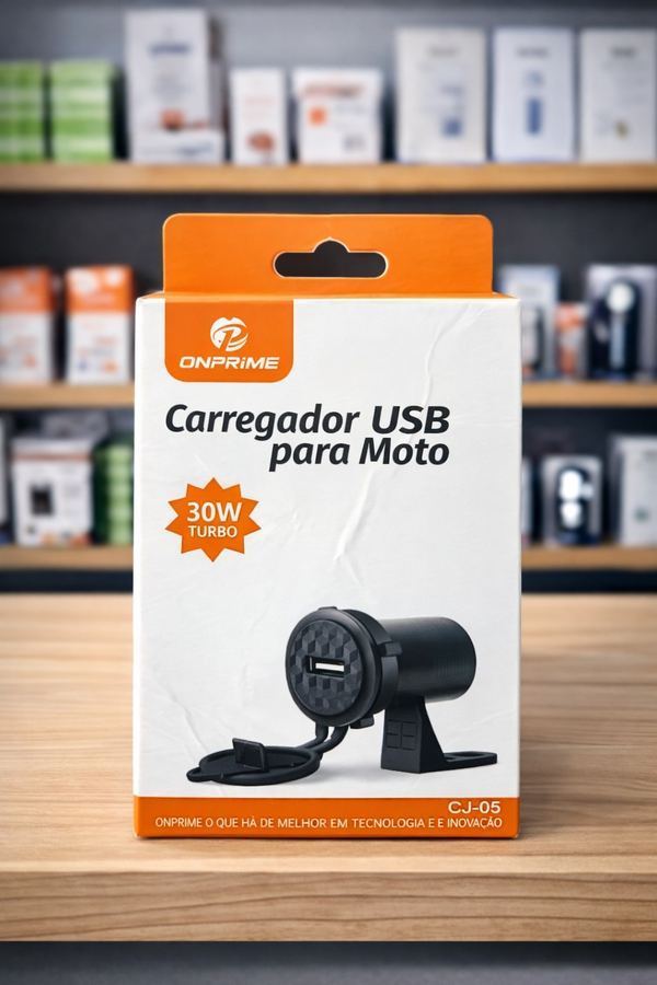 Carregador Celular Usb Tomada Moto Retrovisor Guidao