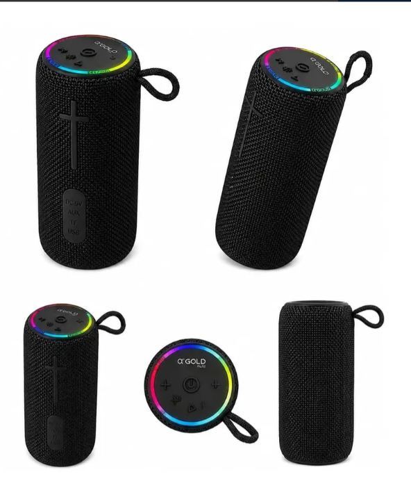 Caixa de Som A'Gold Plus SM-28 20W IPX6 - LED RGB 5 Efeitos