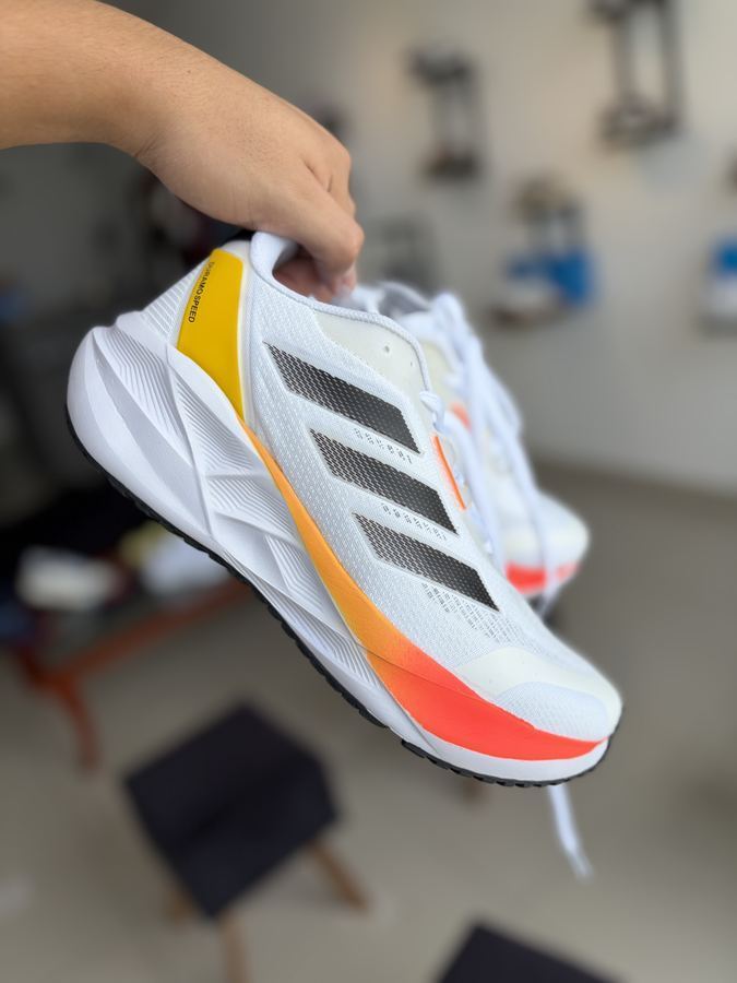 Tênis Adidas Duramo branco/mustarda Premium