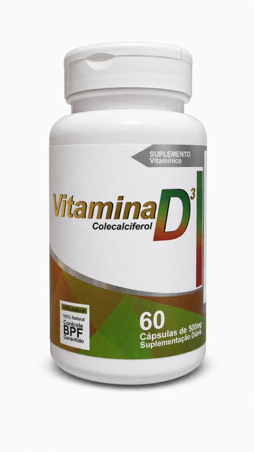 Vitamina D3 (Colecalciferol) – 60 Cápsulas (500mg)