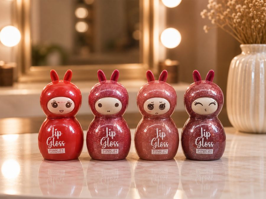 Lip Gloss Infantil Coelhinho Pink 21 Cosmetics – Brilho e Textura Confortável