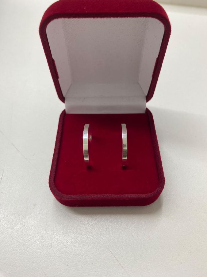 Par de Alianças Prata 925 Fina 2mm Quadrada