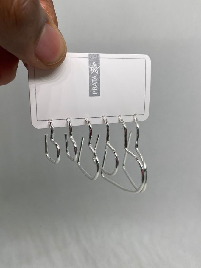 Kit 3 Pares de Argolas Coração em Prata – Tamanhos Variados