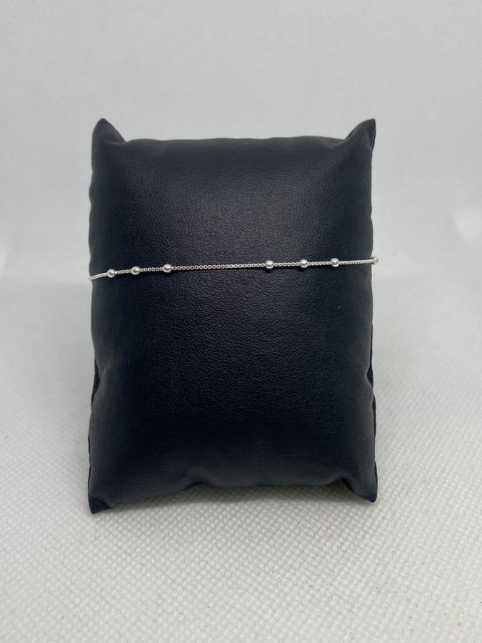 Pulseira Prata 925 Feminina Bolinhas Espaçadas Delicada